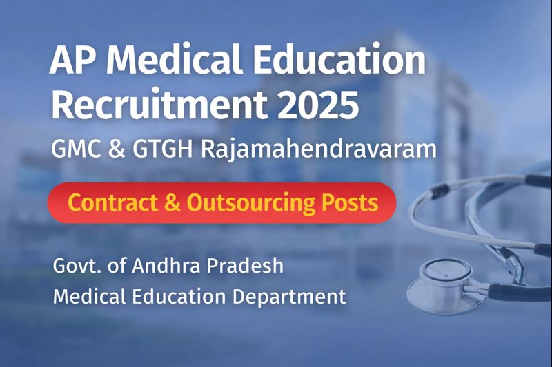 AP Medical Education Recruitment 2025 contract and outsourcing jobs at GMC Rajamahendravaram