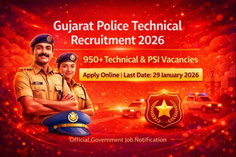 Gujarat Police Technical Recruitment 2026 PSI Wireless Technical Operator Apply Online