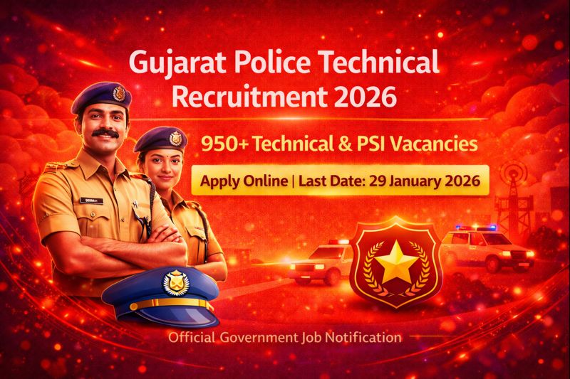 Gujarat Police Technical Recruitment 2026 PSI Wireless Technical Operator Apply Online