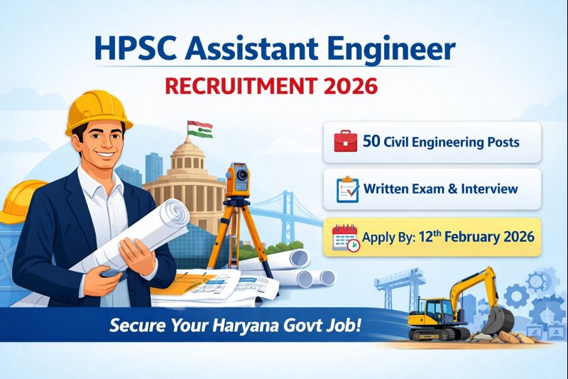 HPSC Assistant Engineer Recruitment 2026 Civil Engineering Government Job