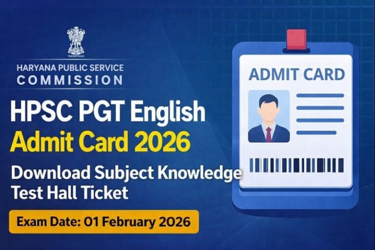 HPSC PGT English Admit Card 2026 Download