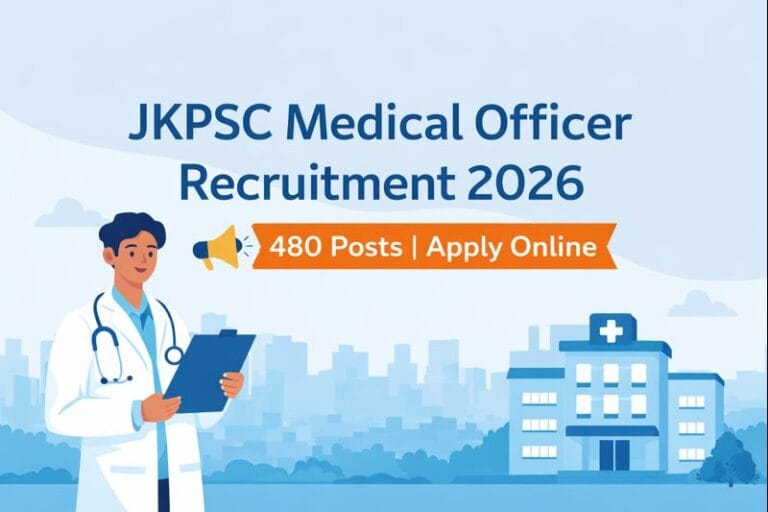 JKPSC Medical Officer Recruitment 2026 Apply Online for 480 Allopathic Posts