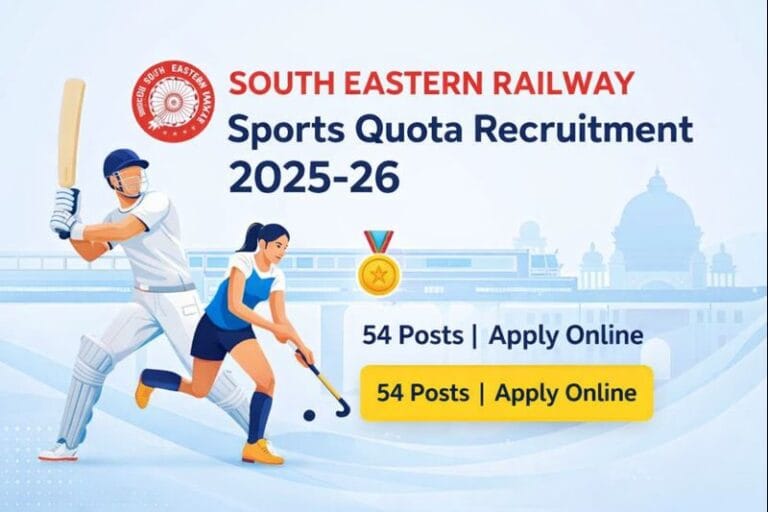 South Eastern Railway Sports Quota Recruitment 2025-26 notification