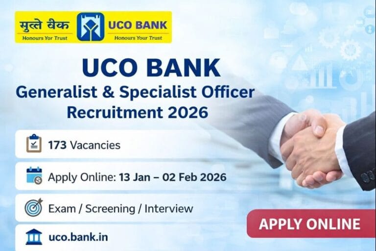 UCO Bank Officer Recruitment 2026 notification
