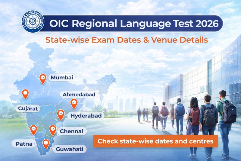 OIC Regional Language Test 2026 state-wise exam dates and venue details