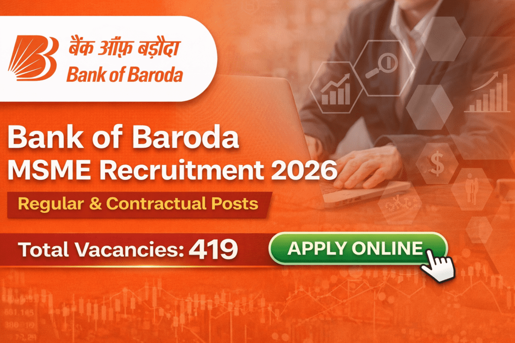 Bank of Baroda MSME Recruitment 2026 notification and vacancy details