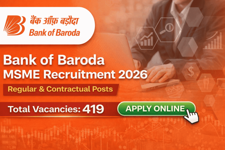 Bank of Baroda MSME Recruitment 2026 notification and vacancy details