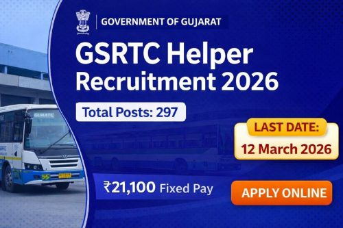 GSRTC Helper Recruitment 2026 notification for 297 Divyang vacancies