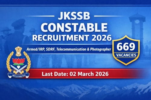 JKSSB Constable Recruitment 2026 notification for 669 police vacancies