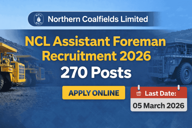 NCL Assistant Foreman Recruitment 2026