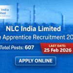 NLC India Limited Trade Apprentice Recruitment 2026 notification for 607 ITI vacancies
