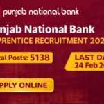 Punjab National Bank Apprentice Recruitment 2026 notification for 5138 apprentice vacancies apply online before last date