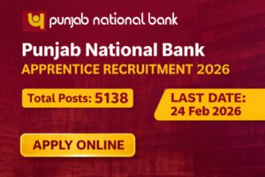 Punjab National Bank Apprentice Recruitment 2026 notification for 5138 apprentice vacancies apply online before last date