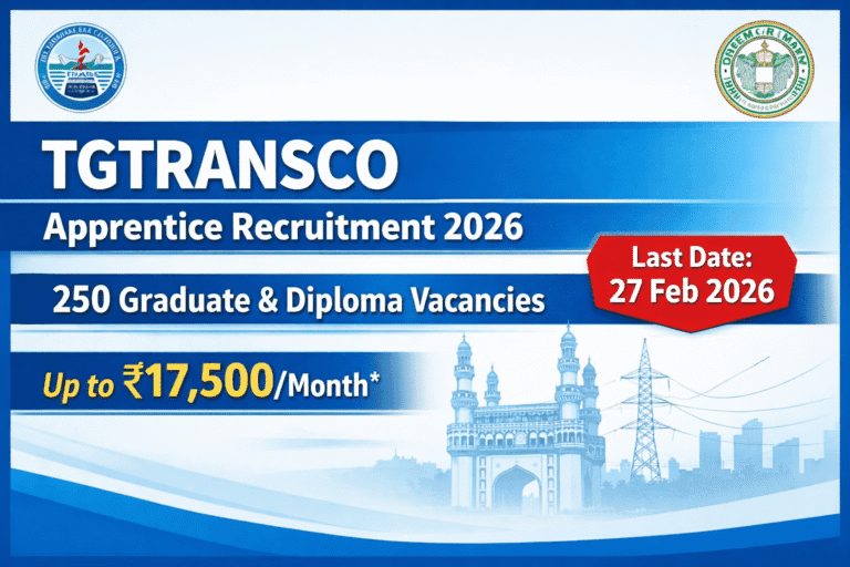 TGTRANSCO Apprentice Recruitment 2026 notification for 250 graduate and diploma vacancies