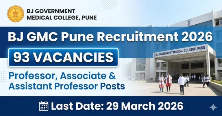 BJ GMC Pune Recruitment 2026 93 vacancies last date apply offline