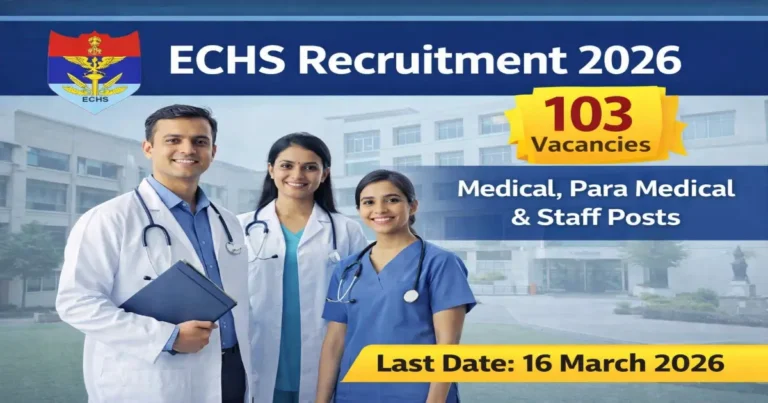 ECHS Recruitment 2026 notification for 103 medical and paramedical vacancies