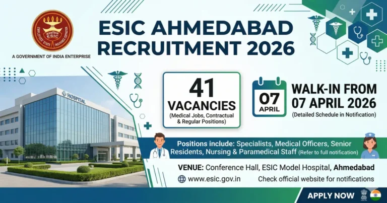 ESIC Ahmedabad Recruitment 2026 walk-in for 41 faculty senior resident tutor posts