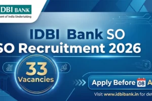 IDBI Bank Specialist Officer Recruitment 2026 notification for 33 posts