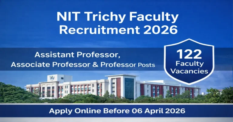 NIT Trichy Faculty Recruitment 2026