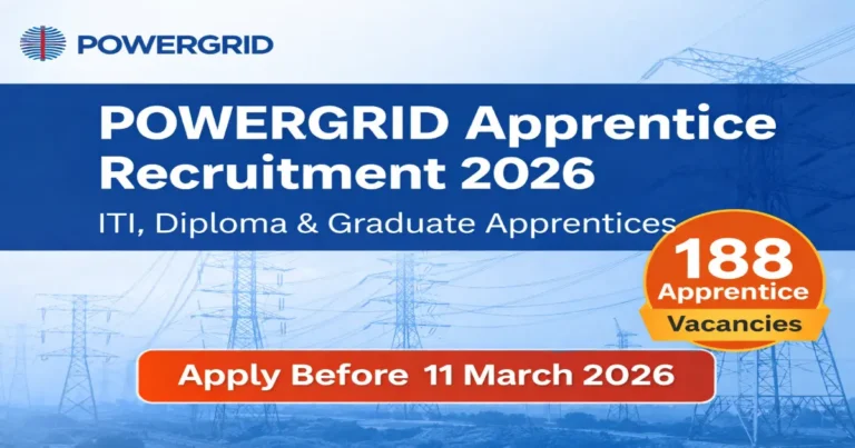 POWERGRID Apprentice Recruitment 2026 notification for 188 apprentice vacancies