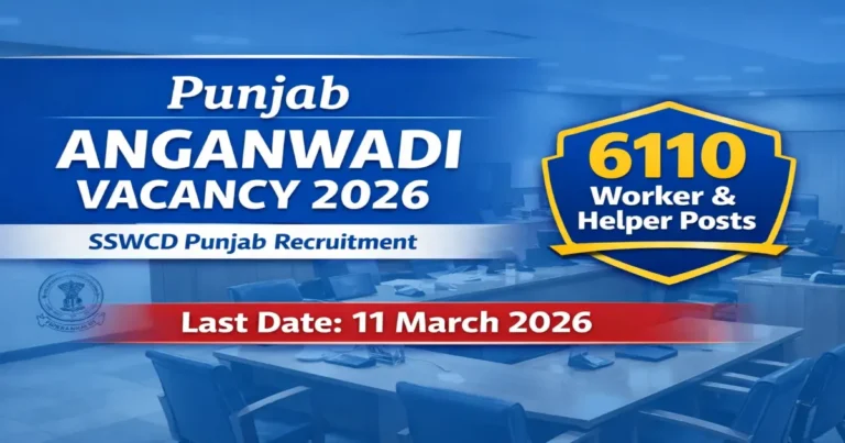 Punjab Anganwadi Vacancy 2026 Worker Helper Recruitment 6110 Posts