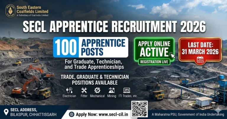 SECL Apprentice Recruitment 2026 Apply Online Active 100 Posts