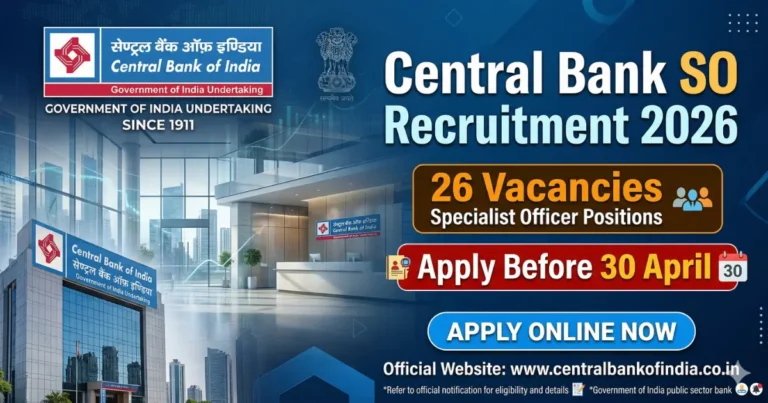 Central Bank of India SO Recruitment 2026