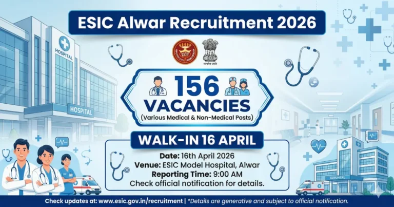 ESIC Alwar Recruitment 2026 156 Vacancies