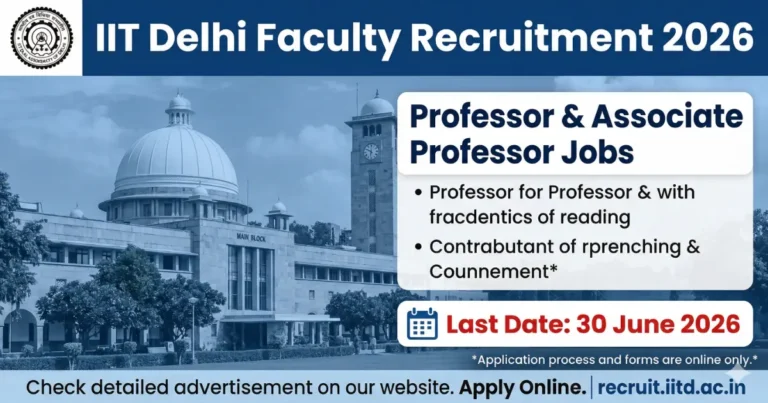 IIT Delhi Faculty Recruitment 2026 Professor Associate Professor Jobs