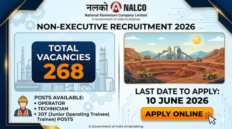 NALCO Non Executive Recruitment 2026 Apply Online for 268 Posts