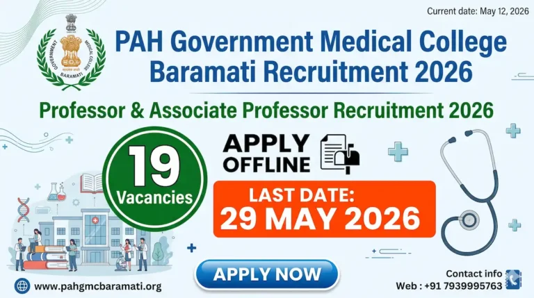 PAH Government Medical College Baramati Recruitment 2026 notification for Professor and Associate Professor posts